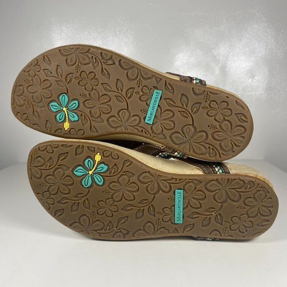 Margaritaville Women Sandals Flip Flops Diamond Cove Suede Brown Sz 6 - Picture 9 of 15